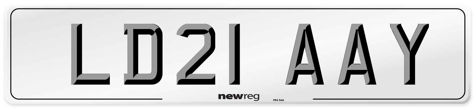 LD21 AAY Number Plate from New Reg